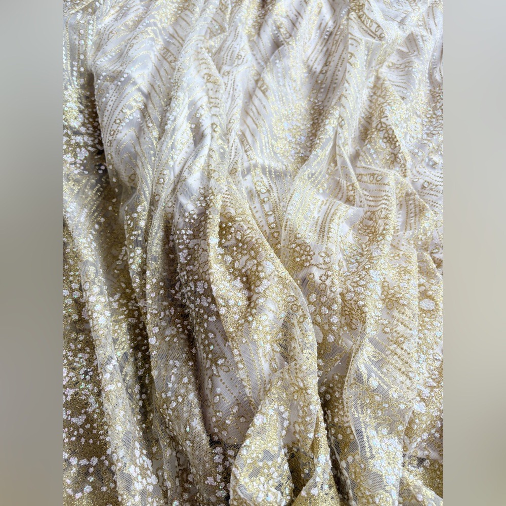 NWT Luxxel Gold Sequin Formal Dress. Size Medium. - Picture 11 of 13